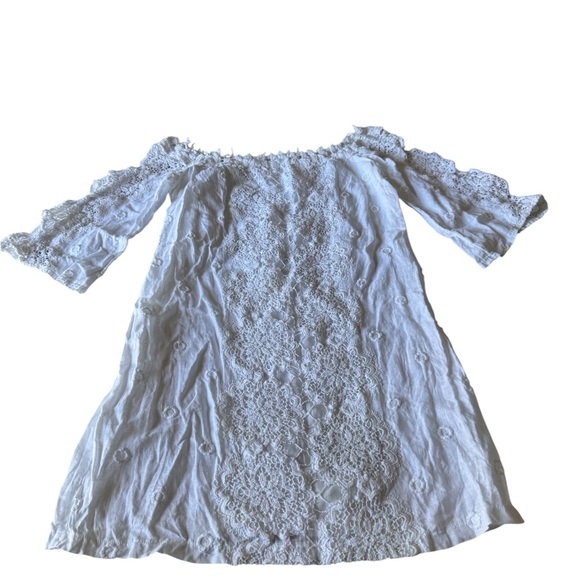 Temptations White Eyelet Ruffled Tunic - Picture 3 of 16